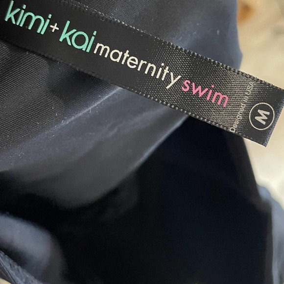 Kimi + Kai Women's Solid Black Tie Back Halter Neck One Piece Swimsuit sz M - Picture 5 of 5